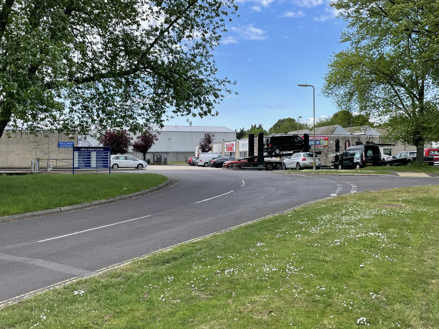 The entrance to the Joule Road Estate in Houndmills, Basingstoke, where the Community Furniture Project has been based since 2004