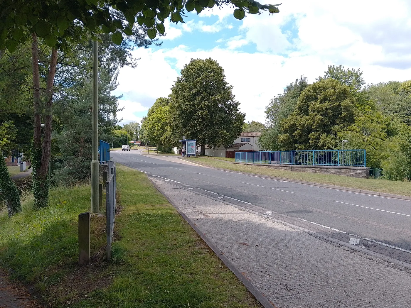 Winklebury Way, Basingstoke. Both Castle Hill schools give their address as Greenbank, Winklebury Way. The photo shows the road, not the schools