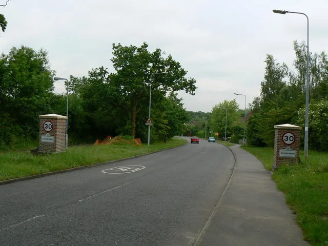 Hanmore Road at the edge of Chineham, on the north-east side of Basingstoke. The picture does not show the address where Connor was hurt.