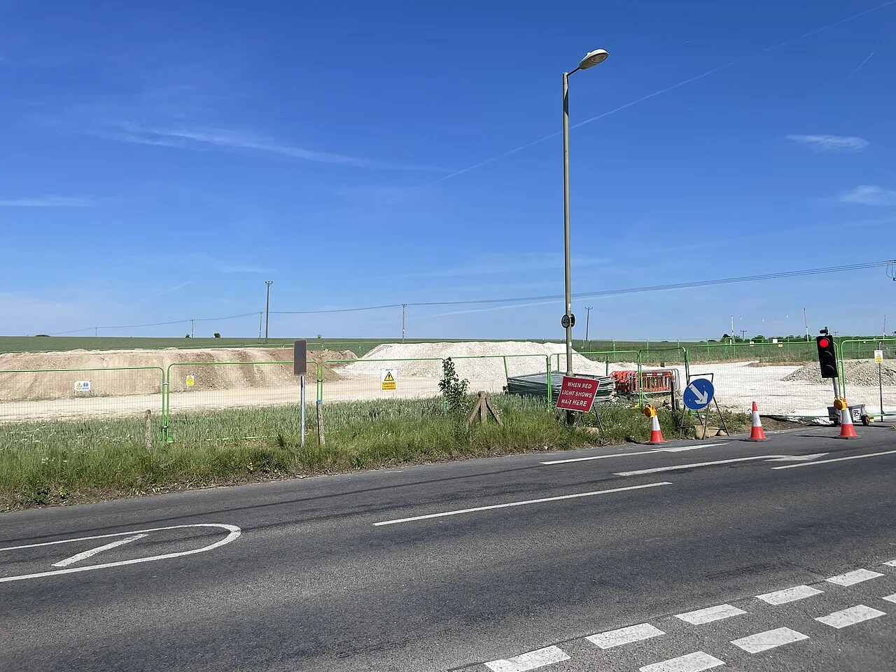 The first construction access being built at Manydown North. The loan changing lender pays for access, highways, drainage and earthworks of this kind, which have to come before any homes